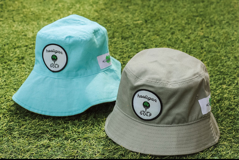 Hooligan, Grey Golf Tee-Up Shamrock, Bucket Hat