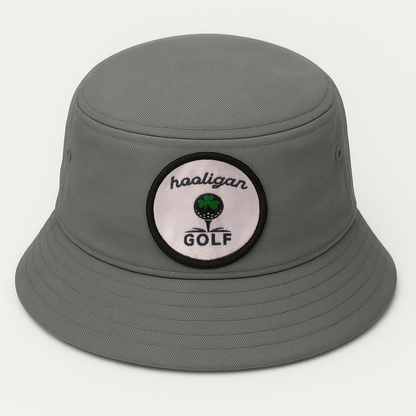 Hooligan, Grey Golf Tee-Up Shamrock, Bucket Hat