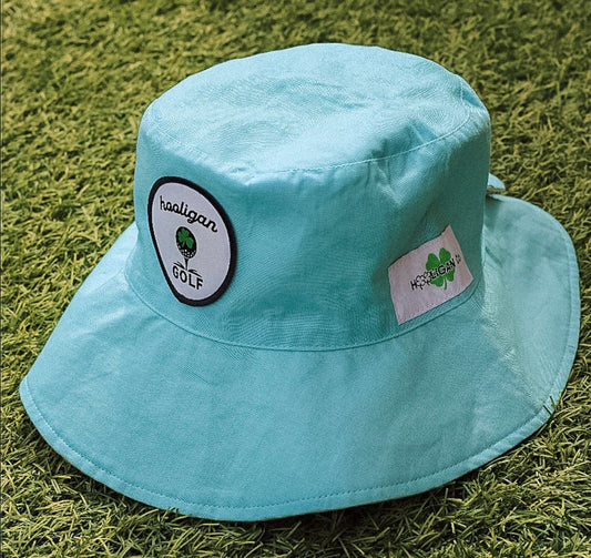 Hooligan, Light Blue Golf Tee-Up Shamrock, Bucket Hat