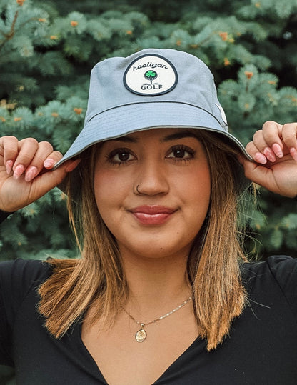 Hooligan, Grey Golf Tee-Up Shamrock, Bucket Hat