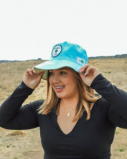 Hooligan, Light Blue Golf Tee-Up Shamrock, Bucket Hat